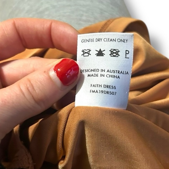 MISHA COLLECTION Women's Tan Copper Faith Ruched Midi Dress Size 4 - Picture 9 of 9